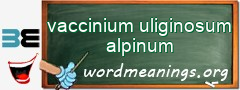 WordMeaning blackboard for vaccinium uliginosum alpinum